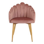 Briella armchair pink velvet fabric and metal legs in a natural shade 60x56x84cm - Слика 5