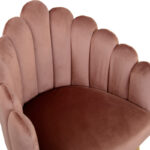 Briella armchair pink velvet fabric and metal legs in a natural shade 60x56x84cm - Слика 6