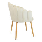 Briella armchair off-white velvet and metal legs in a natural shade 60x56x84cm - Image 3