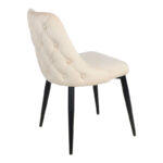 Zedna chair beige velvet with black metal legs 51x58x84cm - Image 2