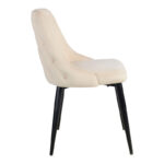 Zedna chair beige velvet with black metal legs 51x58x84cm - Image 3