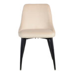 Zedna chair beige velvet with black metal legs 51x58x84cm - Image 4