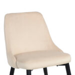 Zedna chair beige velvet with black metal legs 51x58x84cm - Image 5