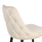 Zedna chair beige velvet with black metal legs 51x58x84cm - Image 6