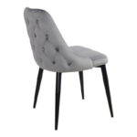 Zedna chair grey velvet with black metal legs 51x58x84cm - Слика 2