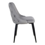 Zedna chair grey velvet with black metal legs 51x58x84cm - Слика 3