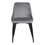 Zedna chair grey velvet with black metal legs 51x58x84cm - Слика 4