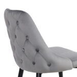 Zedna chair grey velvet with black metal legs 51x58x84cm - Слика 6