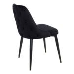 Zedna chair black velvet with black metal legs 51x58x84cm - Image 2