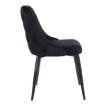 Zedna chair black velvet with black metal legs 51x58x84cm - Image 3