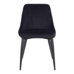 Zedna chair black velvet with black metal legs 51x58x84cm - Image 4