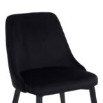 Zedna chair black velvet with black metal legs 51x58x84cm - Image 5