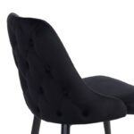 Zedna chair black velvet with black metal legs 51x58x84cm - Image 6