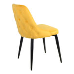 Zedna chair yellow velvet with black metal legs 51x58x84cm - Image 2