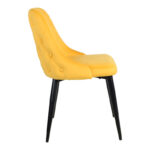 Zedna chair yellow velvet with black metal legs 51x58x84cm - Image 3