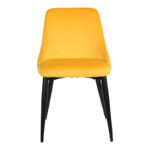 Zedna chair yellow velvet with black metal legs 51x58x84cm - Image 4