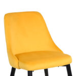 Zedna chair yellow velvet with black metal legs 51x58x84cm - Image 5