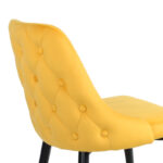 Zedna chair yellow velvet with black metal legs 51x58x84cm - Image 6