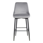 Zedna bar stool grey velvet with black metal legs 52x57x111cm - Слика 4