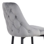 Zedna bar stool grey velvet with black metal legs 52x57x111cm - Слика 6