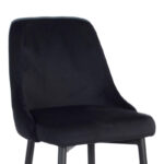 Zedna bar stool black velvet with black metal legs 52x57x111cm - Image 5