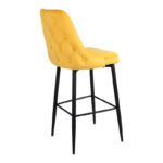Zedna bar stool yellow velvet with black metal legs 52x57x111cm - Слика 2