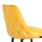 Zedna bar stool yellow velvet with black metal legs 52x57x111cm - Слика 6