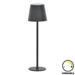 Brave Ι LED touch table lamp rechargeable in black color D11.5x37cm