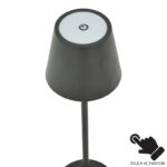 Brave Ι LED touch table lamp rechargeable in black color D11.5x37cm - Image 3
