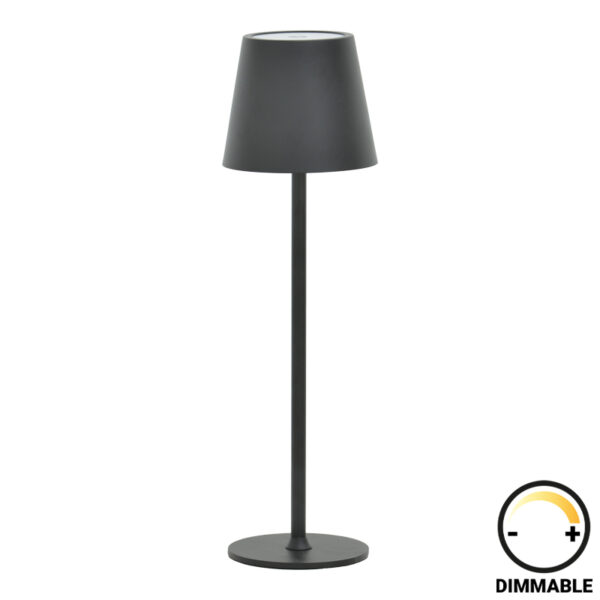 Brave Ι LED touch table lamp rechargeable in black color D11.5x37cm