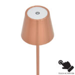 Brave Ι LED touch table lamp rechargeable in bronze color D11.5x37cm - Слика 3