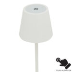 Brave Ι LED touch table lamp rechargeable in white color D11.5x37cm - Image 3