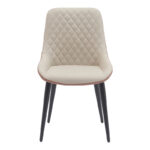 Chair Komme beige-brown pu with black metal leg 49x57x84cm - Слика 5
