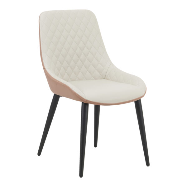 Стол Комме беж-кафеава пу со црна метална ногарка 49x57x84 см