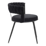 Chair Alkia in black velvet with black metal leg 60x57x68cm - Слика 3