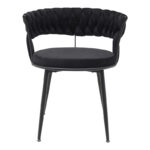 Chair Alkia in black velvet with black metal leg 60x57x68cm - Слика 4