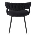 Chair Alkia in black velvet with black metal leg 60x57x68cm - Слика 5