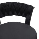 Chair Alkia in black velvet with black metal leg 60x57x68cm - Слика 6