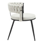 Chair Alkia in cream velvet with black metal leg 60x57x68cm - Слика 3