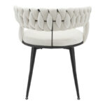 Chair Alkia in cream velvet with black metal leg 60x57x68cm - Слика 5