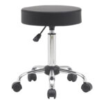 Office-work stool with wheels Uficio pu in black shade 46x42x48-64cm