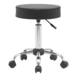 Office-work stool with wheels Uficio pu in black shade 46x42x48-64cm - Image 4
