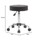 Office-work stool with wheels Uficio pu in black shade 46x42x48-64cm - Image 5