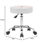 Office-work stool with wheels Uficio pu in white shade 46x42x48-64cm - Слика 5