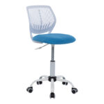 Kid's office chair Kador fabric mesh in blue-white color 52x52x72-84cm - Слика 3
