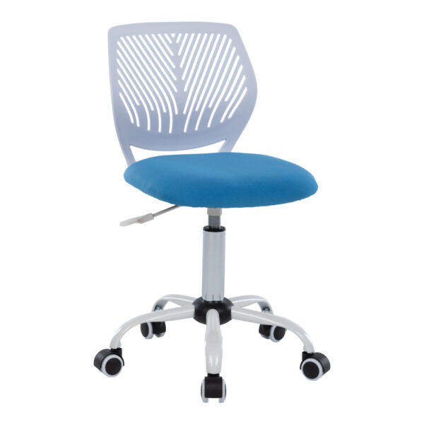 Kid's office chair Kador fabric mesh in blue-white color 52x52x72-84cm