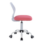 Kid's office chair Kador fabric mesh in pink-white color 52x52x72-84cm - Image 4