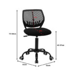 Kid's office chair Kador fabric mesh in pink-white color 52x52x72-84cm - Image 6