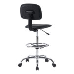 Icina pu office-work chair on wheels in black shade 58x54x102-123cm - Image 2