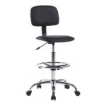 Icina pu office-work chair on wheels in black shade 58x54x102-123cm